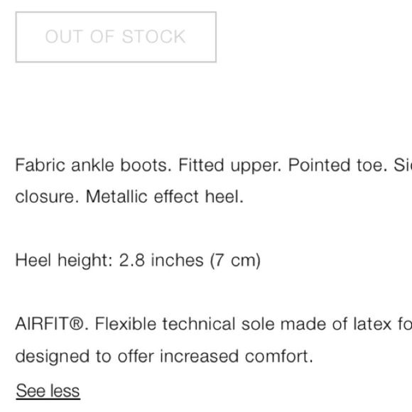 Zara Black Fabric Heeled Pointed Toe Ankle Boots - Picture 4 of 9